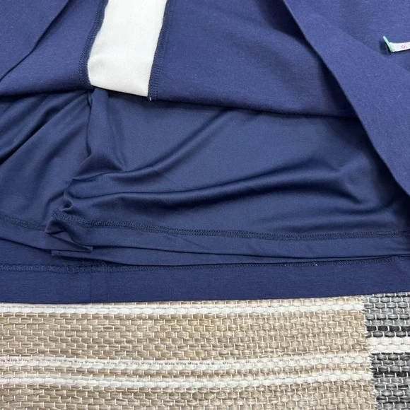 Boden Dress Women's 8 Navy Cream Colorblock Scoop Neck Fit & Flare Knit Work - Picture 7 of 16